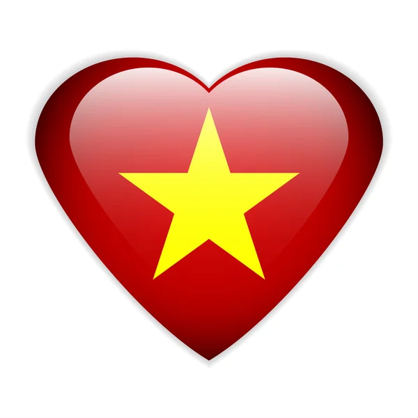 Vietnam flagga knappen. — Stock vektor
