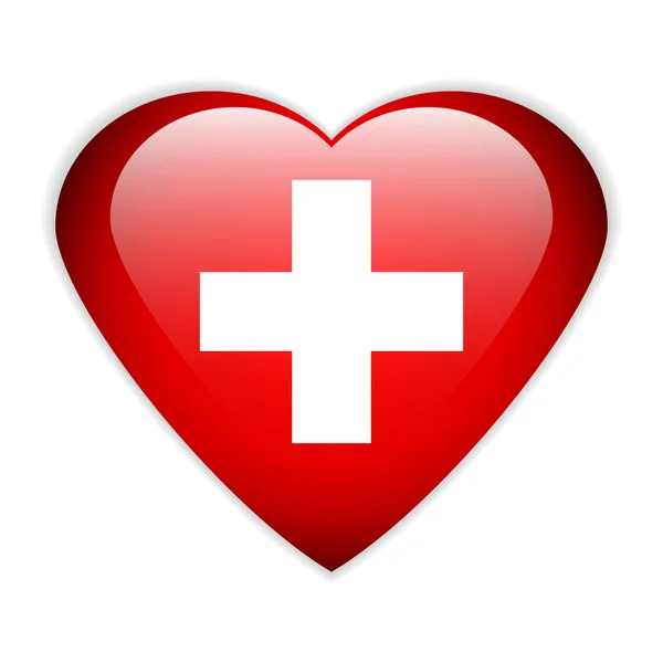 Swiss flag button. — Stock Vector