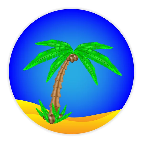 Palm tree knappen — Stock vektor