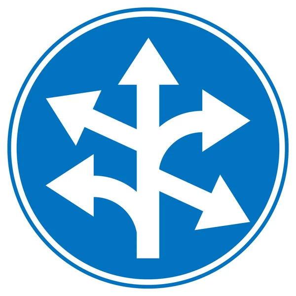 Yol işareti düz, sol ve sağ — Stok Vektör