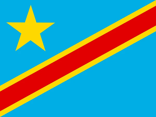 Vlajka Demokratické republiky Kongo — Stockový vektor