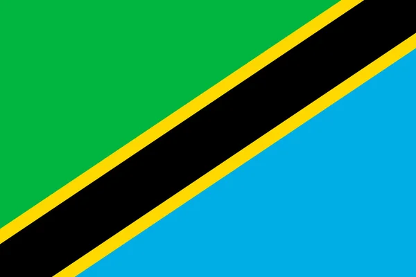 Bandera de tanzania — Vector de stock