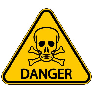 kafatası ve kemikler tehlike üçgen işareti