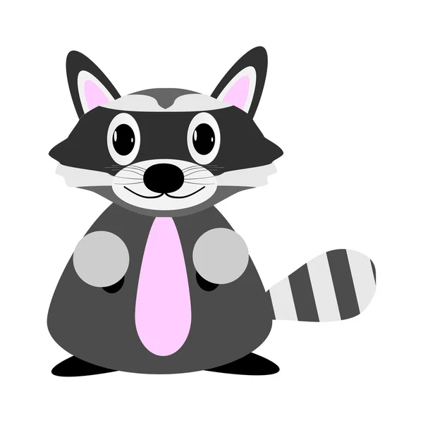 Raccoon on white — Stock Vector