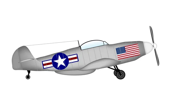 Amerikanisches Kampfflugzeug p-51 Mustang — Stockvektor