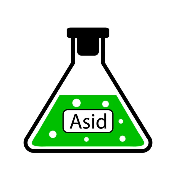 Vidro de laboratório com asid — Vetor de Stock