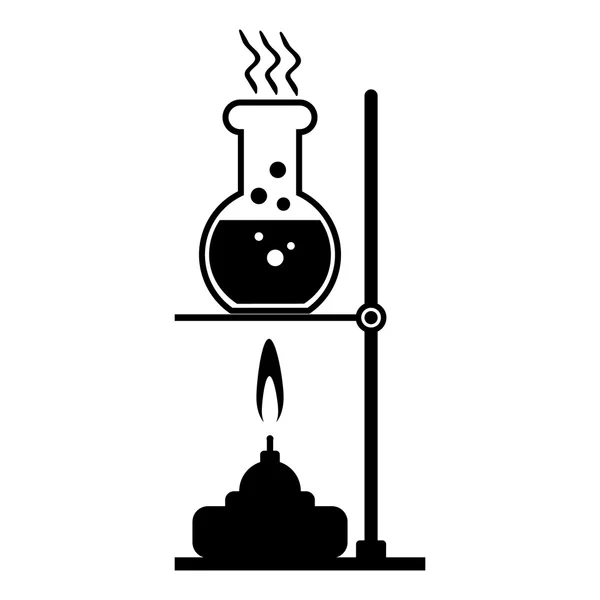 Laboratorium brander en kolf — Stockvector