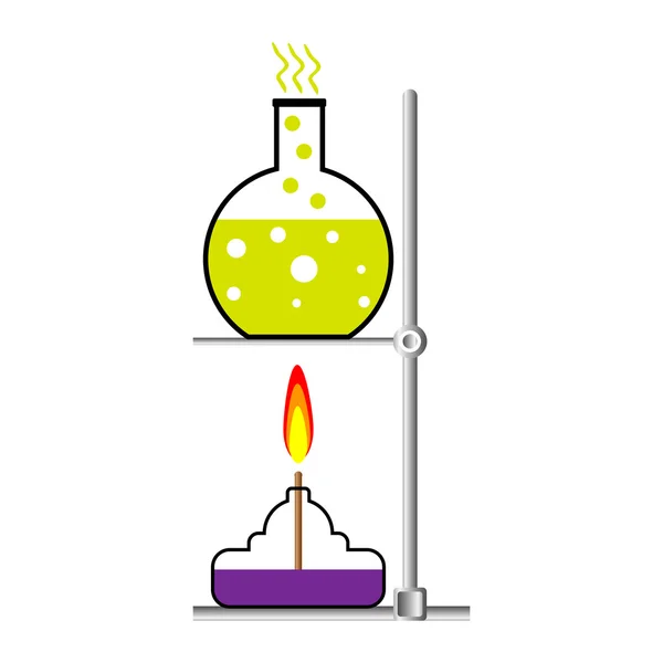 Laboratory burner and flask — Stock Vector
