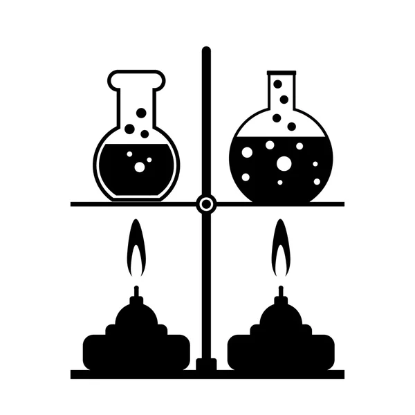 Brûleur et fiole de laboratoire — Image vectorielle