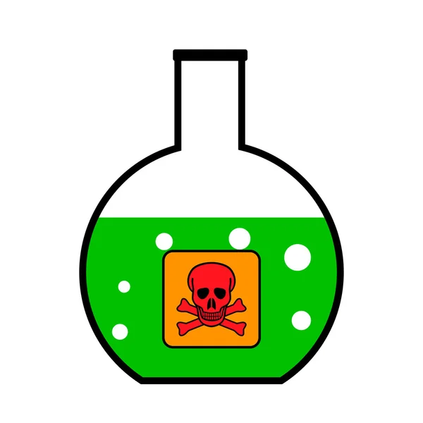 Vidro de laboratório com veneno —  Vetores de Stock