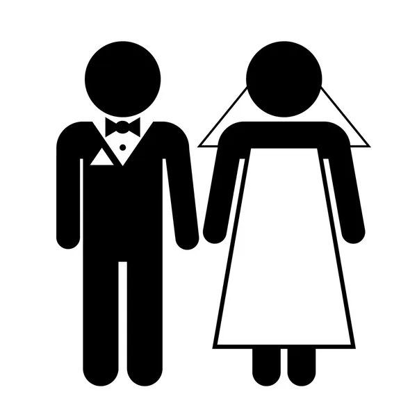 結婚式のカップル — ストックベクタ