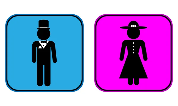 男性と女性のボタン — ストックベクタ
