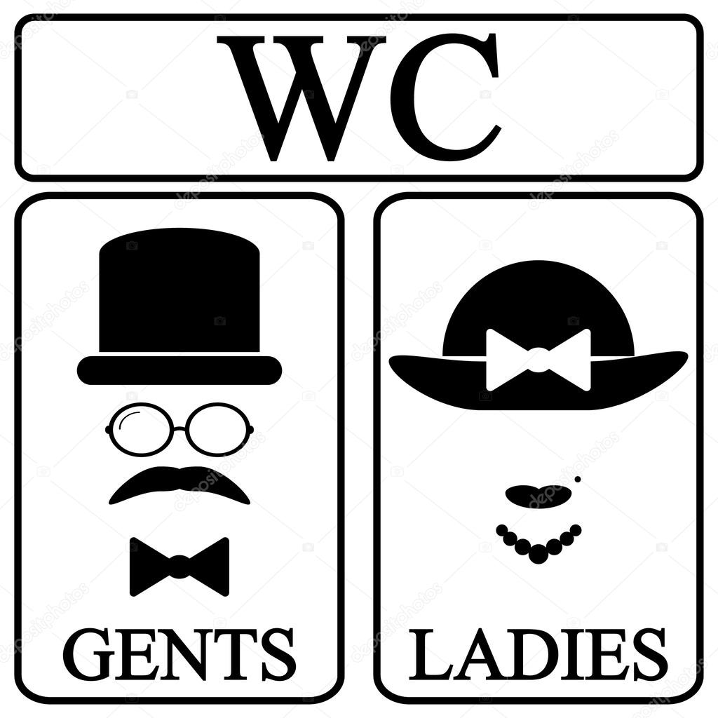 Male and female restroom symbol icons