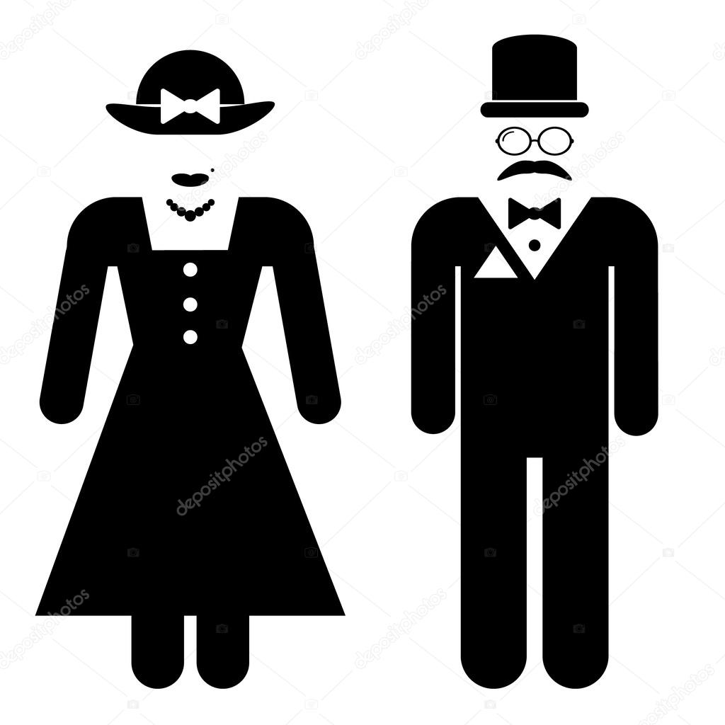 Simbolo icone del bagno maschile e femminile - Grafica Vettoriale ... Man And Woman Bathroom Symbol