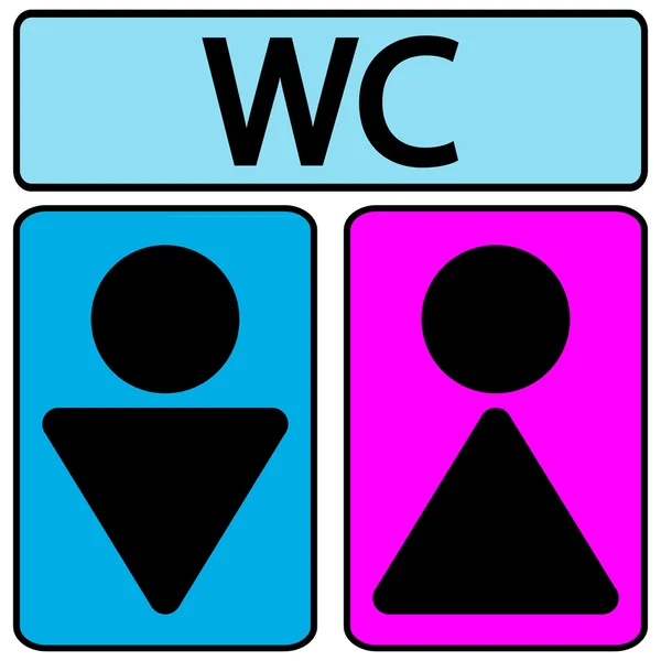 Manliga och kvinnliga toalett symbol ikoner — ストックベクタ