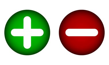 The plus and minus buttons clipart