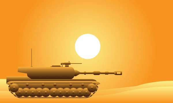 Tanque pesado moderno no deserto — Vetor de Stock