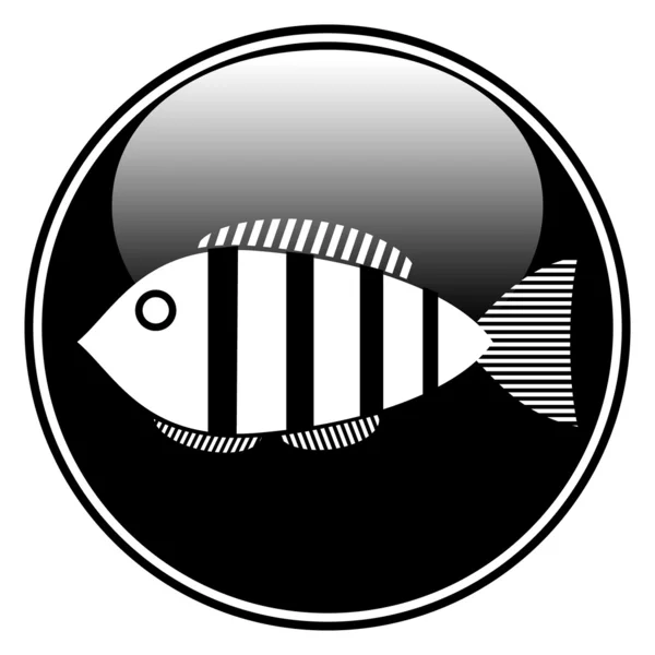 Botón pescado — Vector de stock