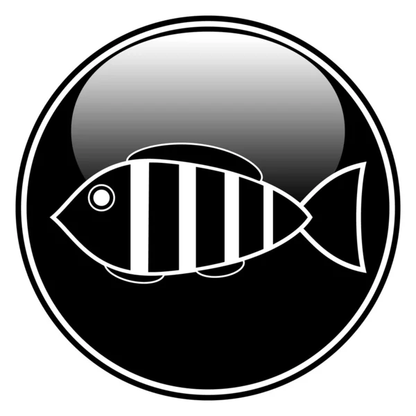 Botón pescado — Vector de stock