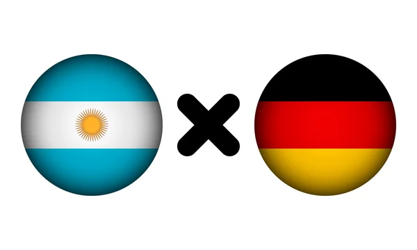 Argentinien gegen Deutschland Flagge Fußballspiel — Stockvektor