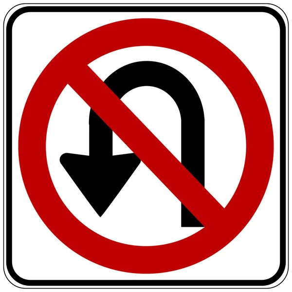 No U turn road sign — Stock Vector