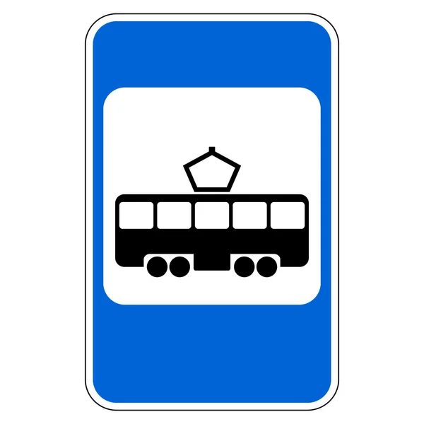 Yol işareti tramvay durağı — Stok Vektör