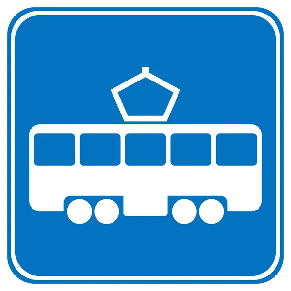 Road sign tram stop — Stock Vector