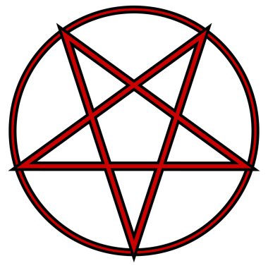 Pentagram kutsal kişilerin resmi