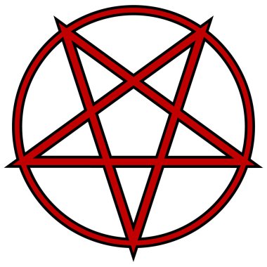 Pentagram kutsal kişilerin resmi
