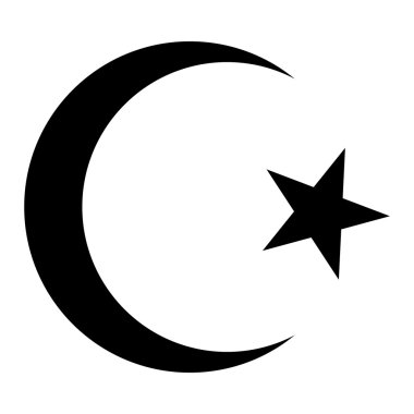 Star and crescent icon clipart