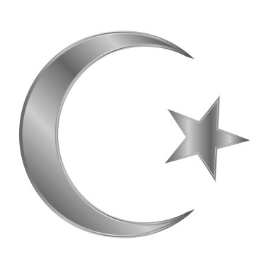 metal yıldız ve hilal simgesi