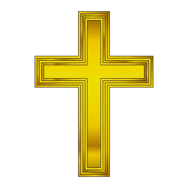 Religious gold cross — Stock Vector