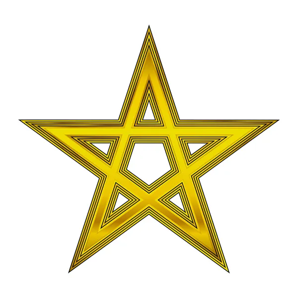 Icono de pentagrama oro — Vector de stock