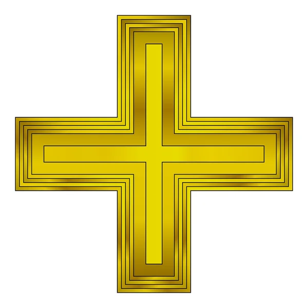 Religious gold cross — Stock Vector