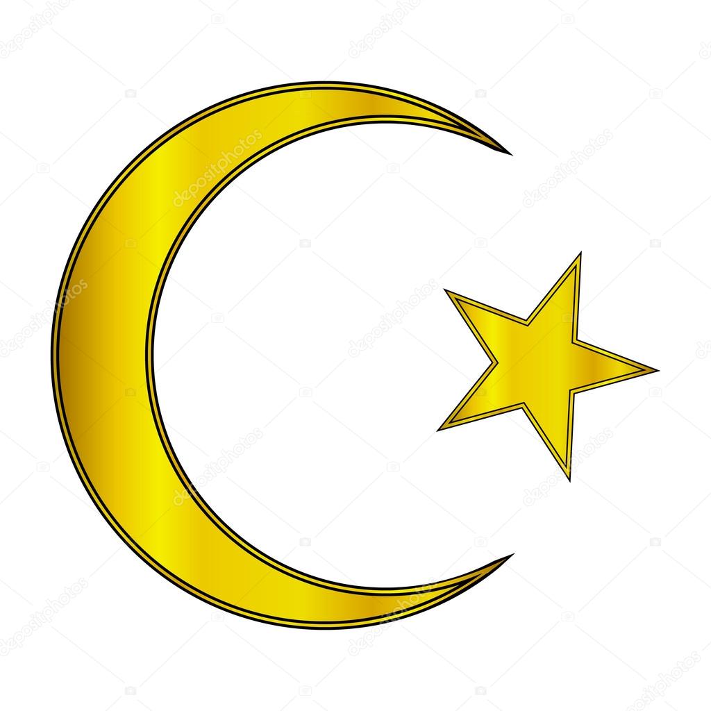 Gold star and crescent icon