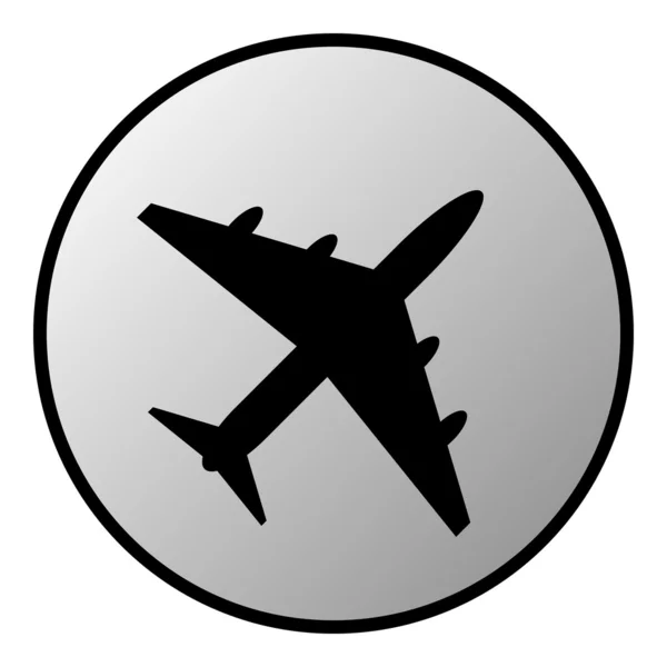 Airplane button — Stock Vector