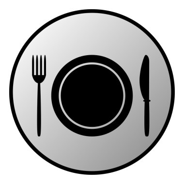 Çatal, plaka ve bıçak düğmesi