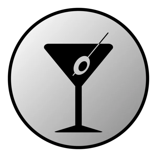 Pulsante vetro Martini — Vettoriale Stock