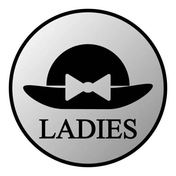 Female restroom symbol button — Stock Vector