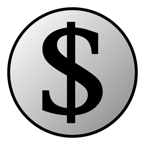 Bouton dollar — Image vectorielle