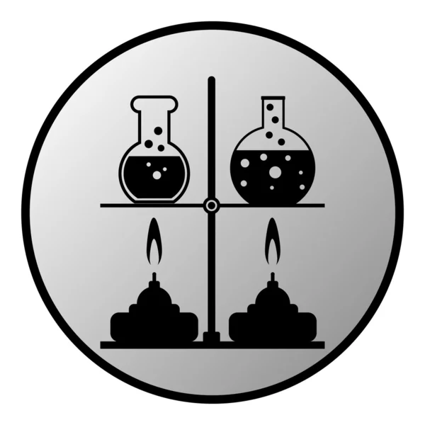 Лабораторний пальник і кнопка колби — стоковий вектор