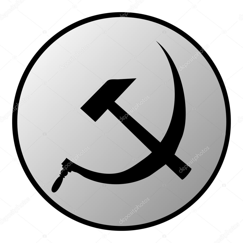 Hammer and Sickle sign button