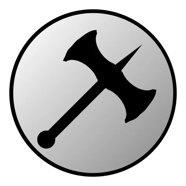 Battle axe button — Stock Vector