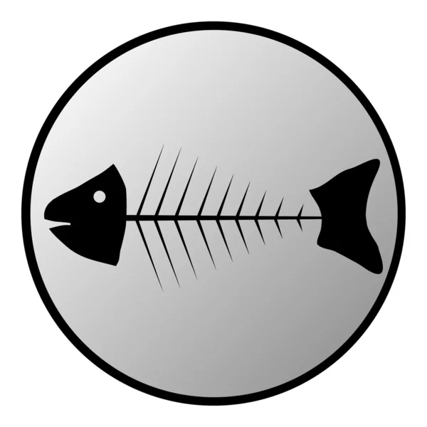 Iskelet balık düğmesinin — Stok Vektör