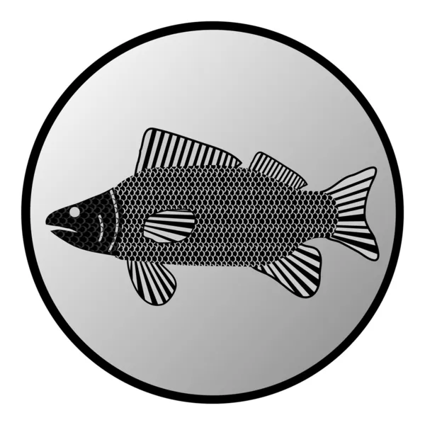 Fish button — Stock Vector