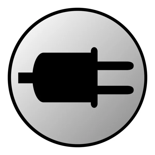 電源コード記号ボタン — ストックベクタ