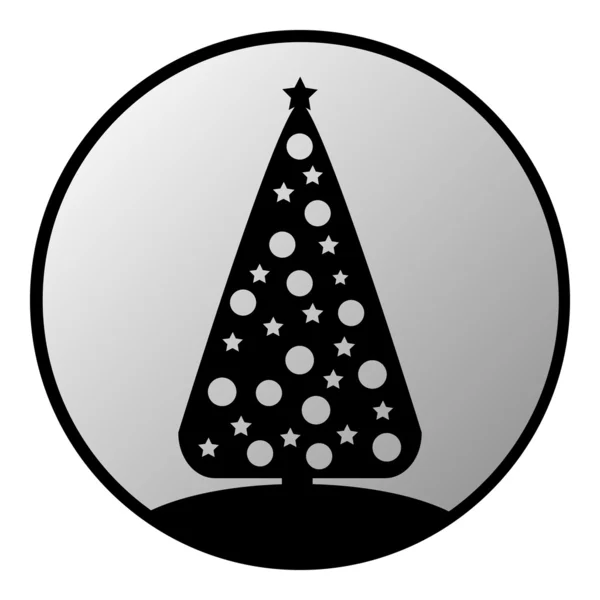 Botón árbol de Navidad — Vector de stock