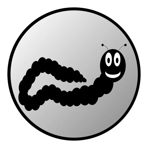 Earthworm button — Stock Vector