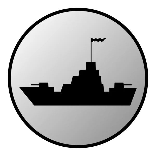 Warship button — Stock Vector