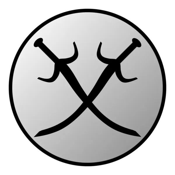 Botón de espadas cruzadas — Archivo Imágenes Vectoriales